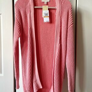 NEW MICHAEL Michael Kors Textured (Knit) Pink Cardigan